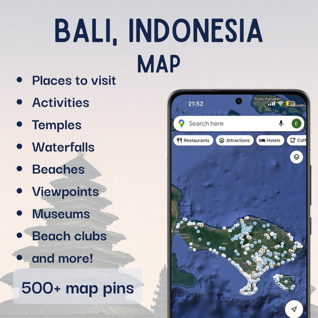 Bali Tourist Map - Maps by Ema
