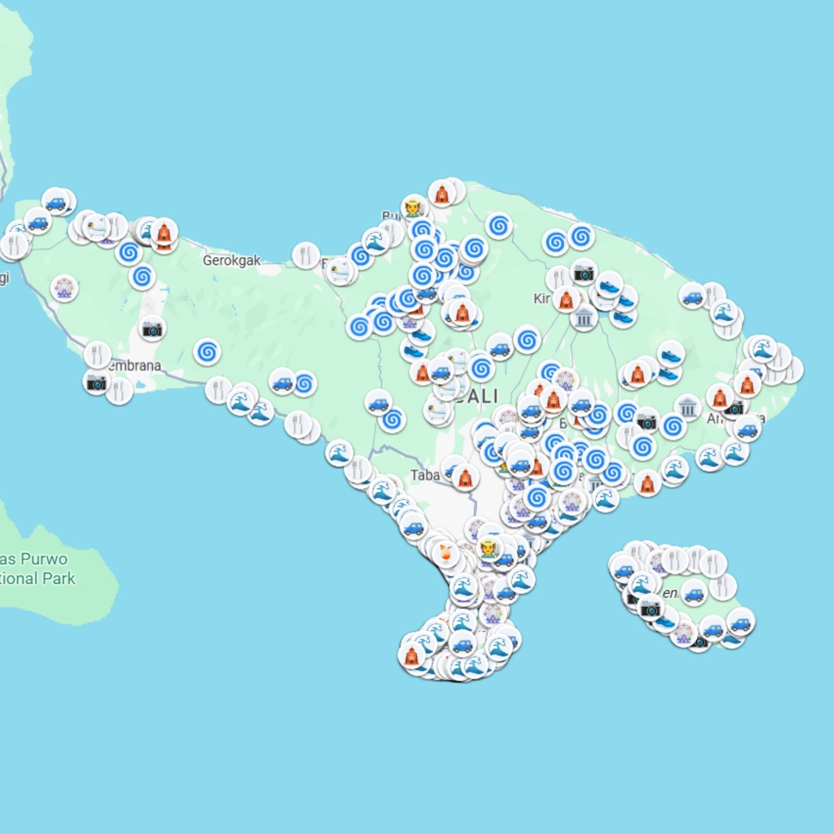 Bali Tourist Map - Maps by Ema