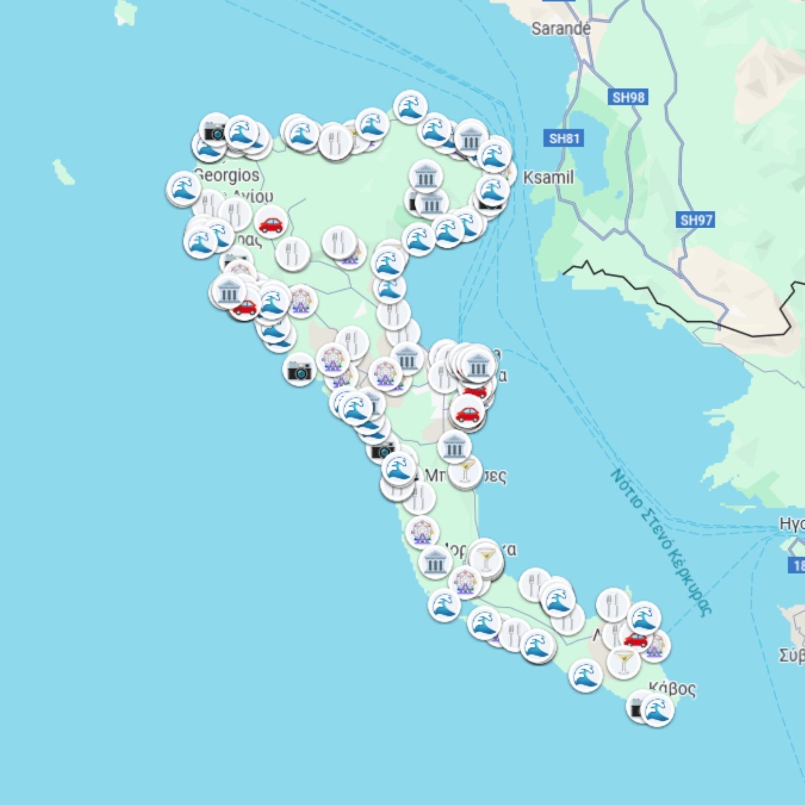 Corfu Tourist Map - Maps by Ema