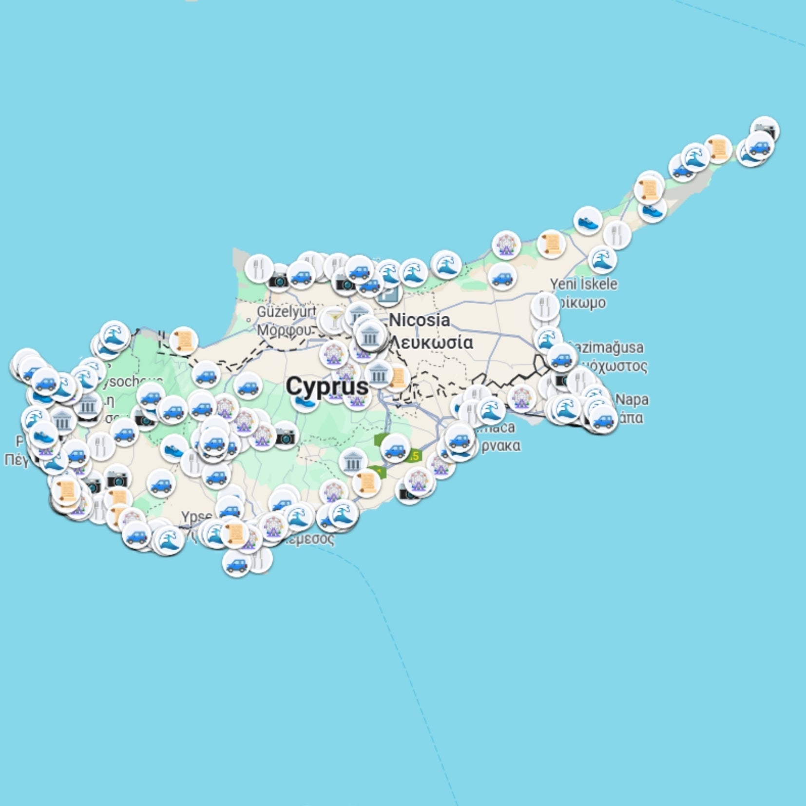 Cyprus Tourist Attraction Map - Maps by Ema