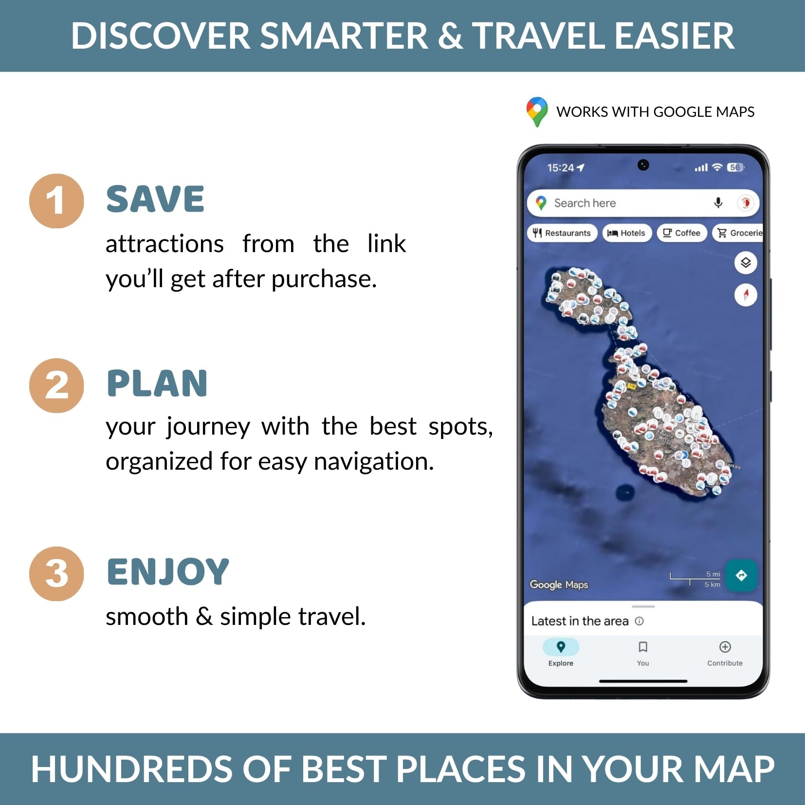 Discover Malta bundle: Guide + Interactive Map - Maps by Ema