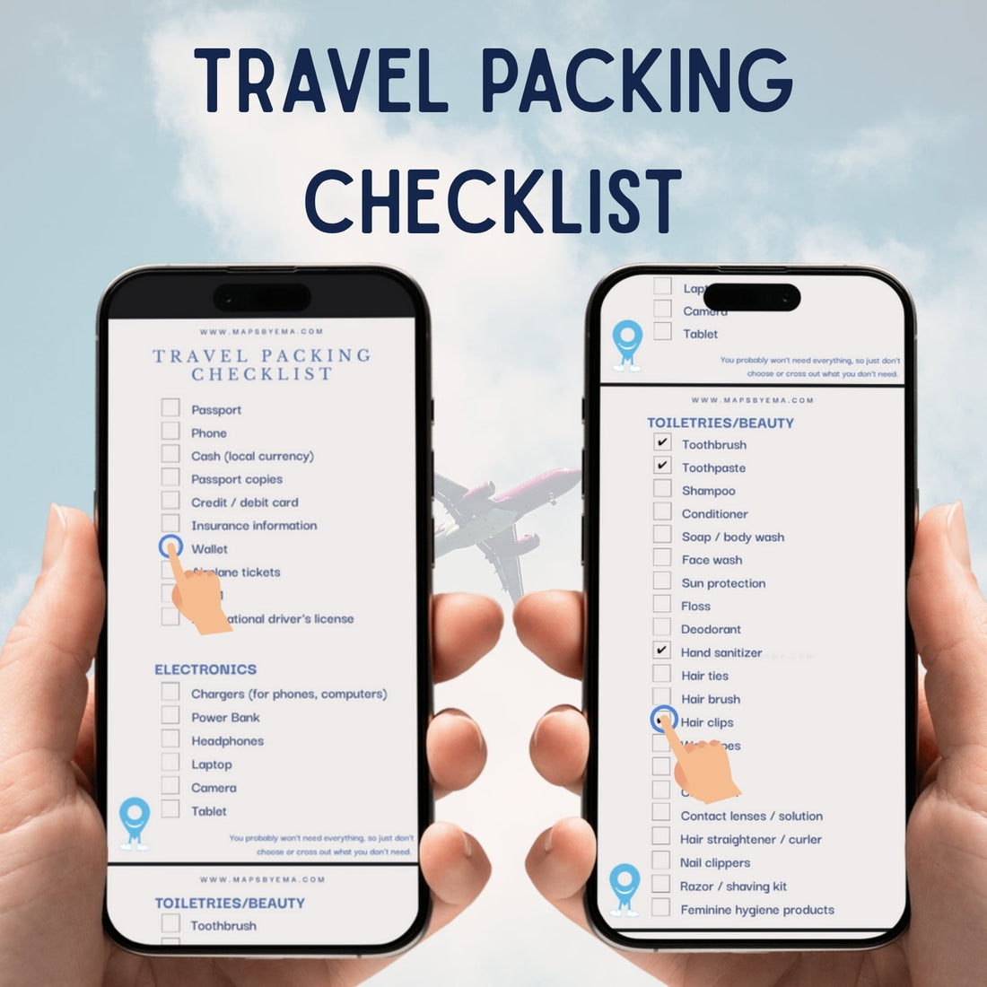 Interactive Travel Packing List - Maps by Ema