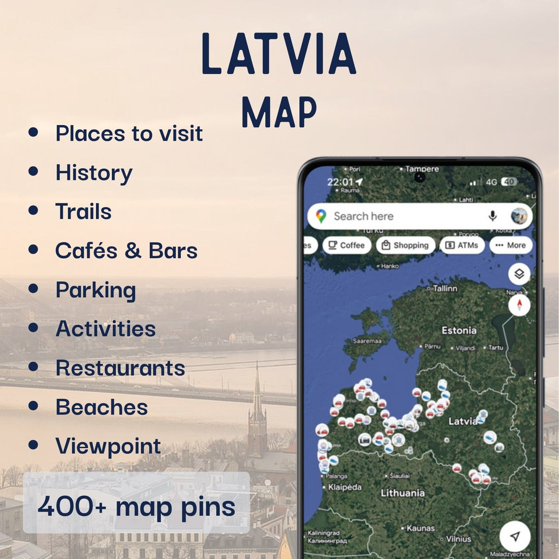 Latvia Tourist Map - Maps by Ema