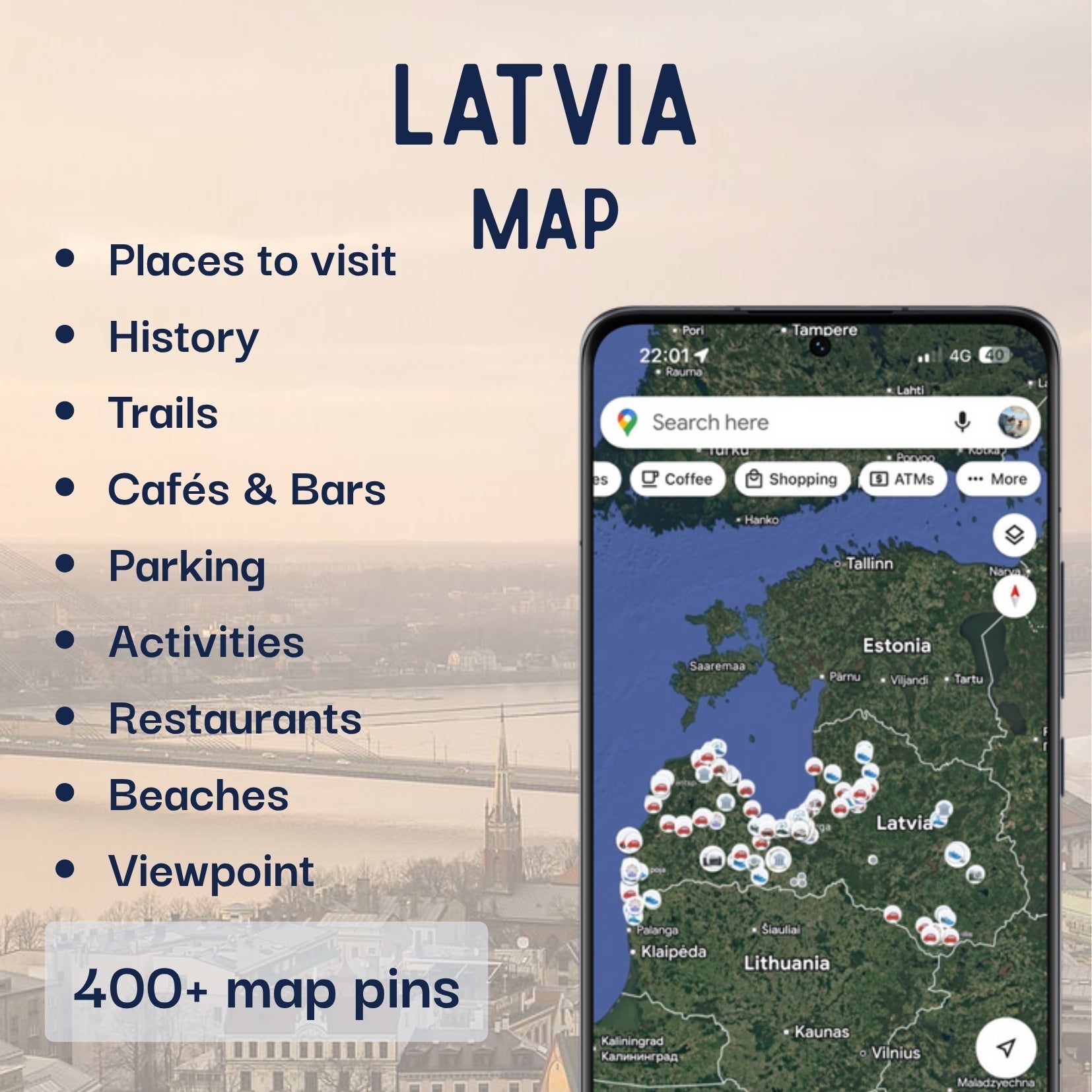 Latvia Tourist Map - Maps by Ema