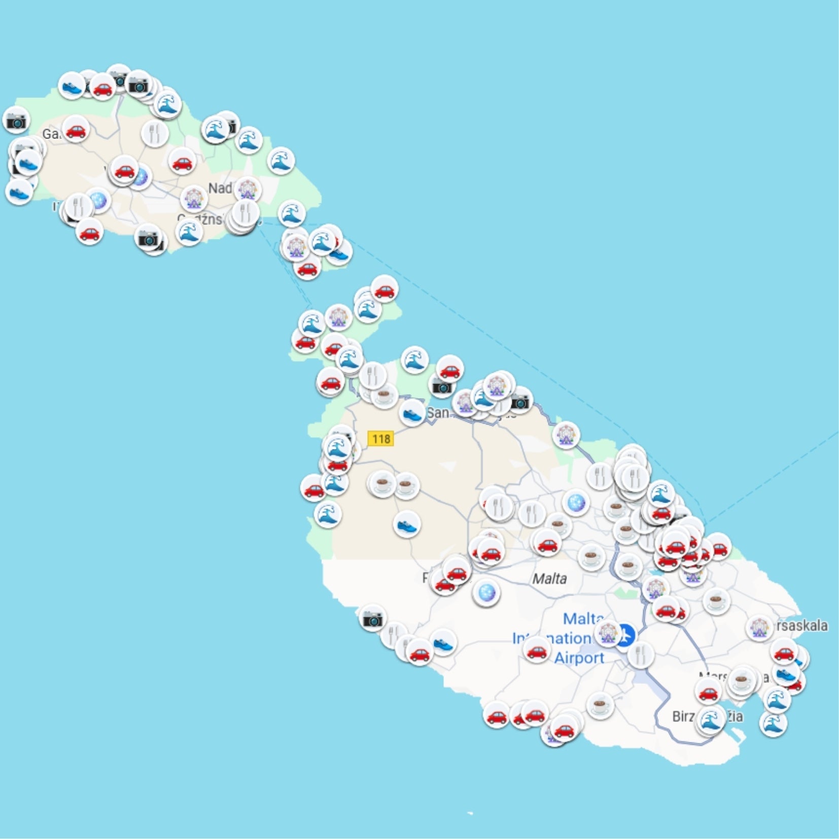 Malta Tourist Attractions Map - Maps by Ema