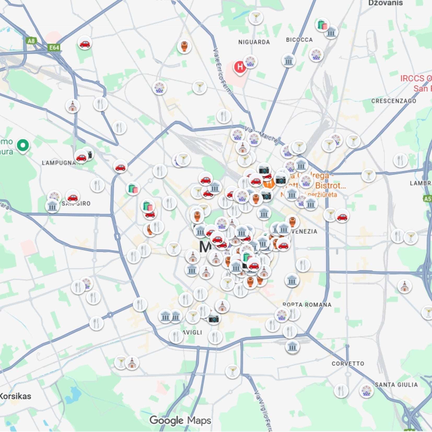 Milan Tourist Map - Maps by Ema