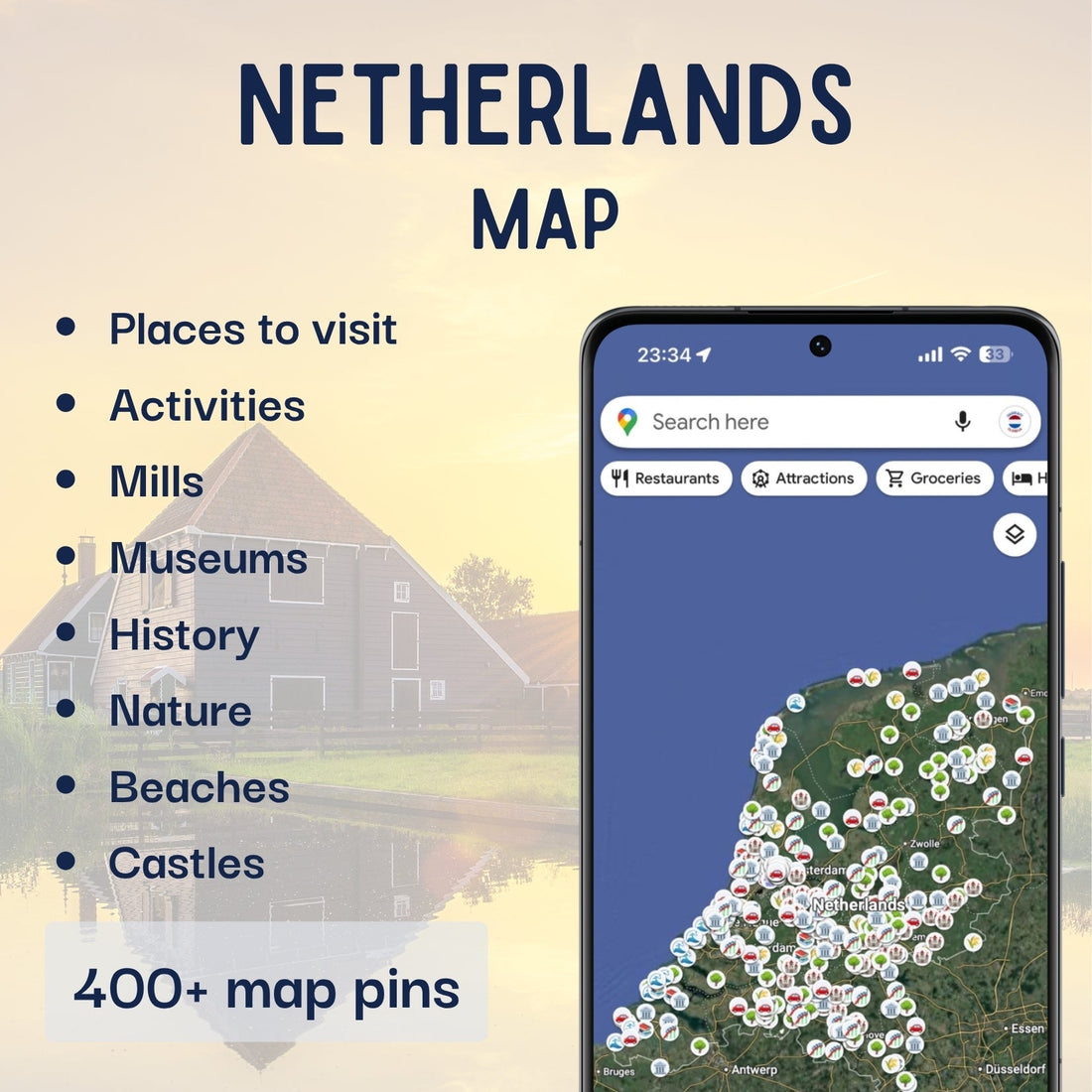 Netherlands Tourist Map - Maps by Ema