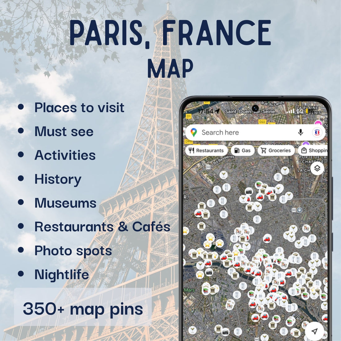 Paris Tourist Map - Maps by Ema