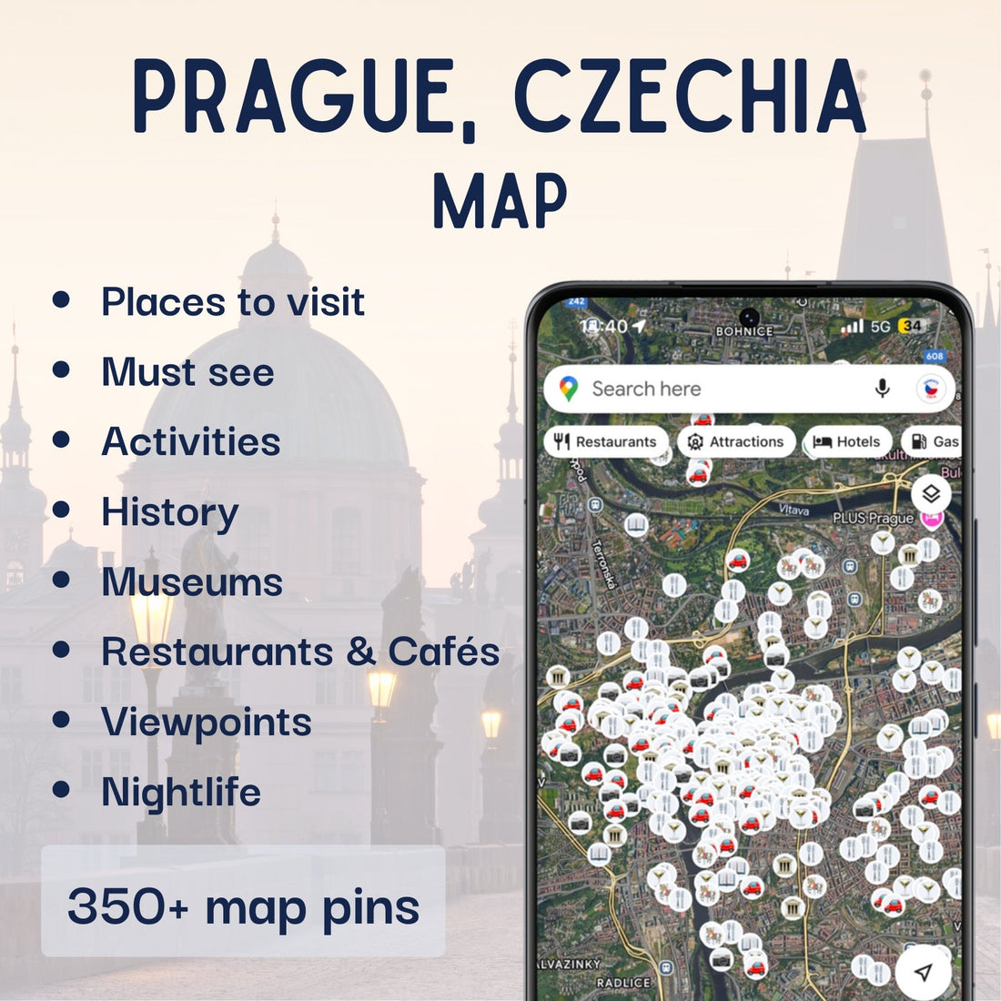 Prague Tourist Map - Maps by Ema