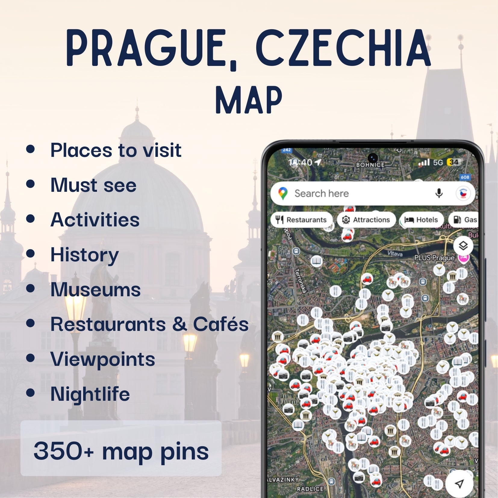 Prague Tourist Map - Maps by Ema