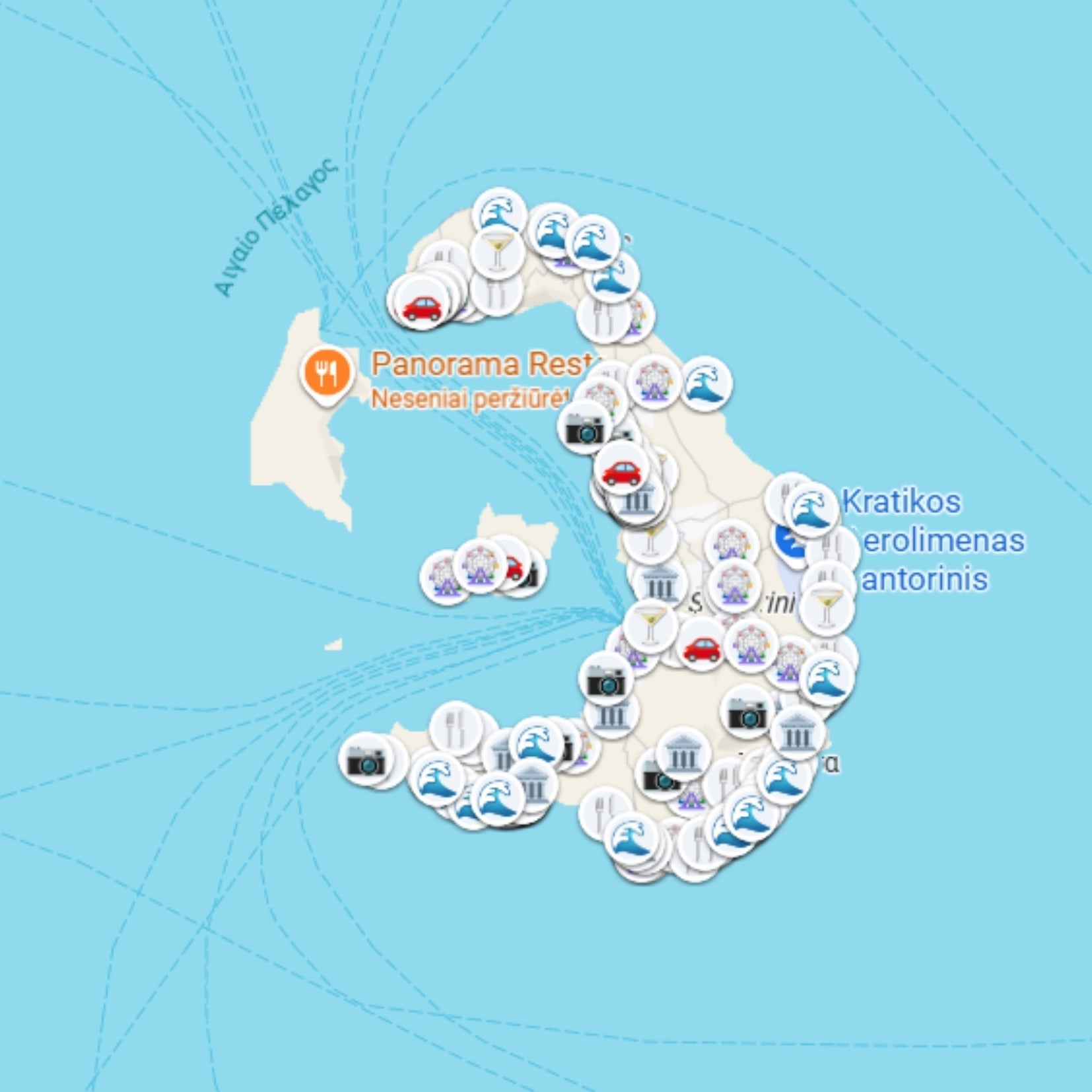 Santorini Tourist Map - Maps by Ema