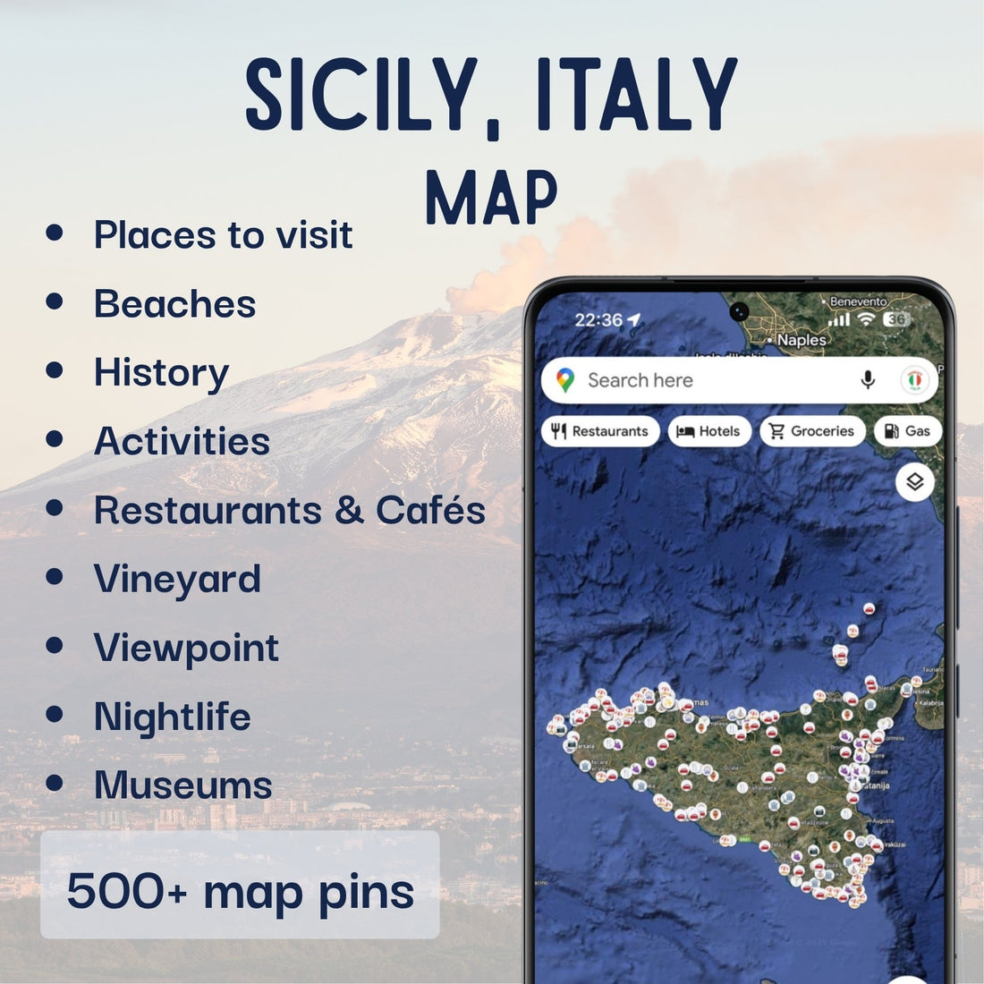Sicily Tourist Map - Maps by Ema