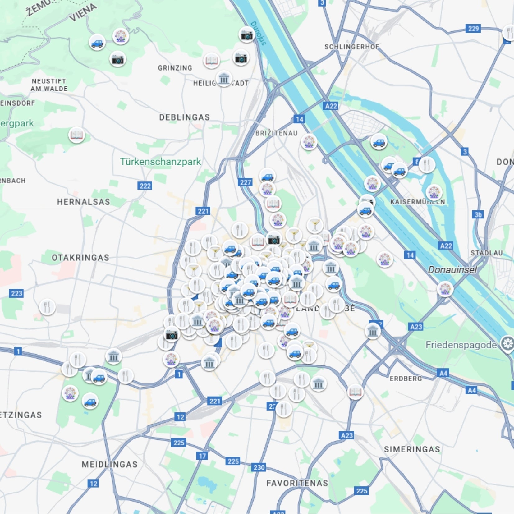 Vienna Sightseeing Map - Maps by Ema