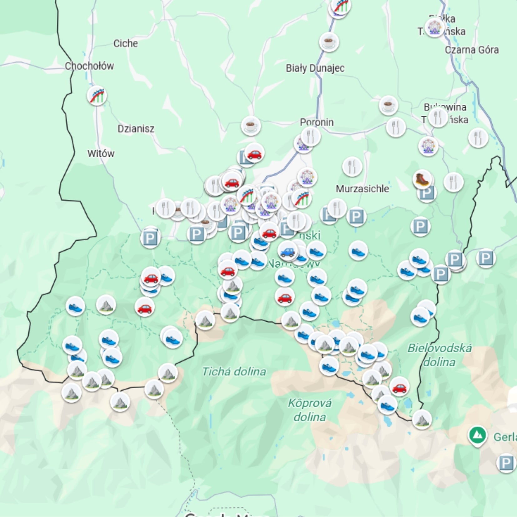 Zakopane Tourist Attractions Map - Maps by Ema