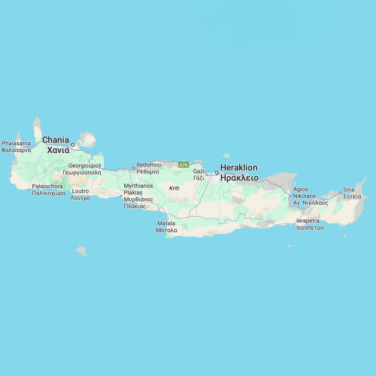 Crete map before preview