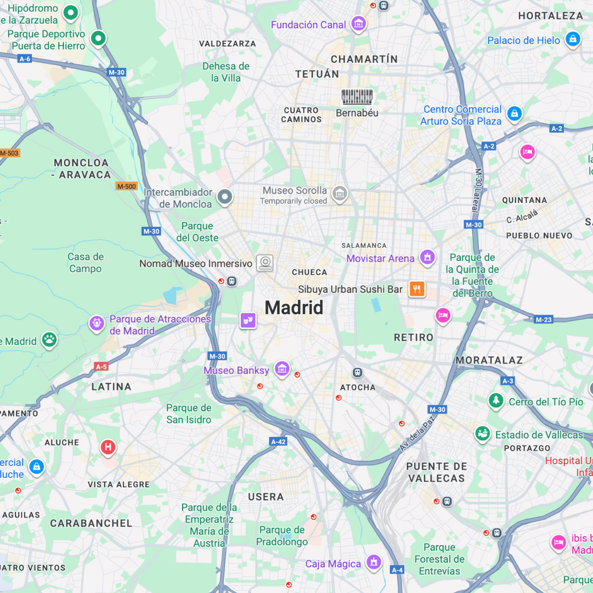 Madrid map before preview