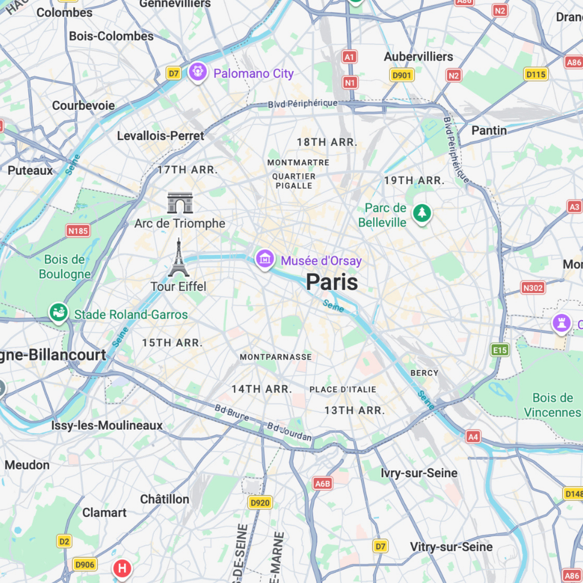 Paris map before preview