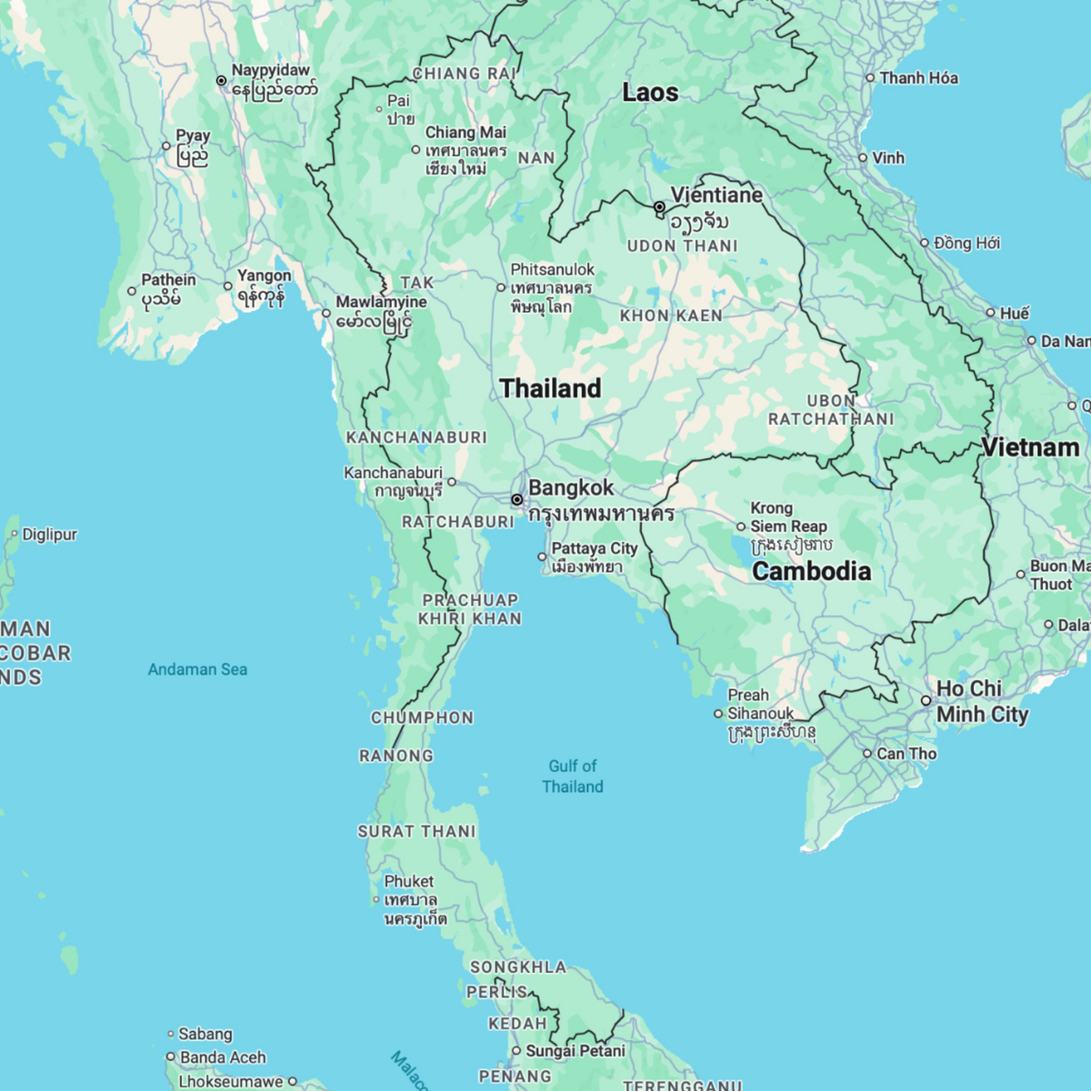 Thailand map before preview