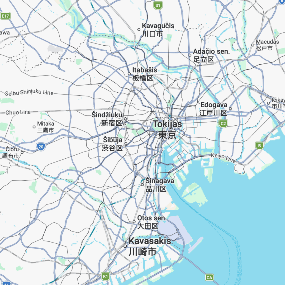 Tokyo map before preview