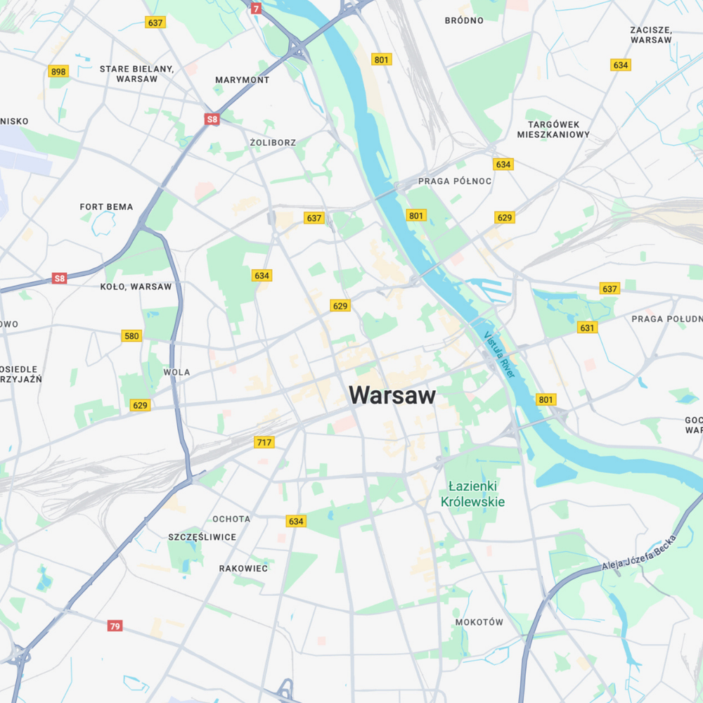 Warsaw map before preview