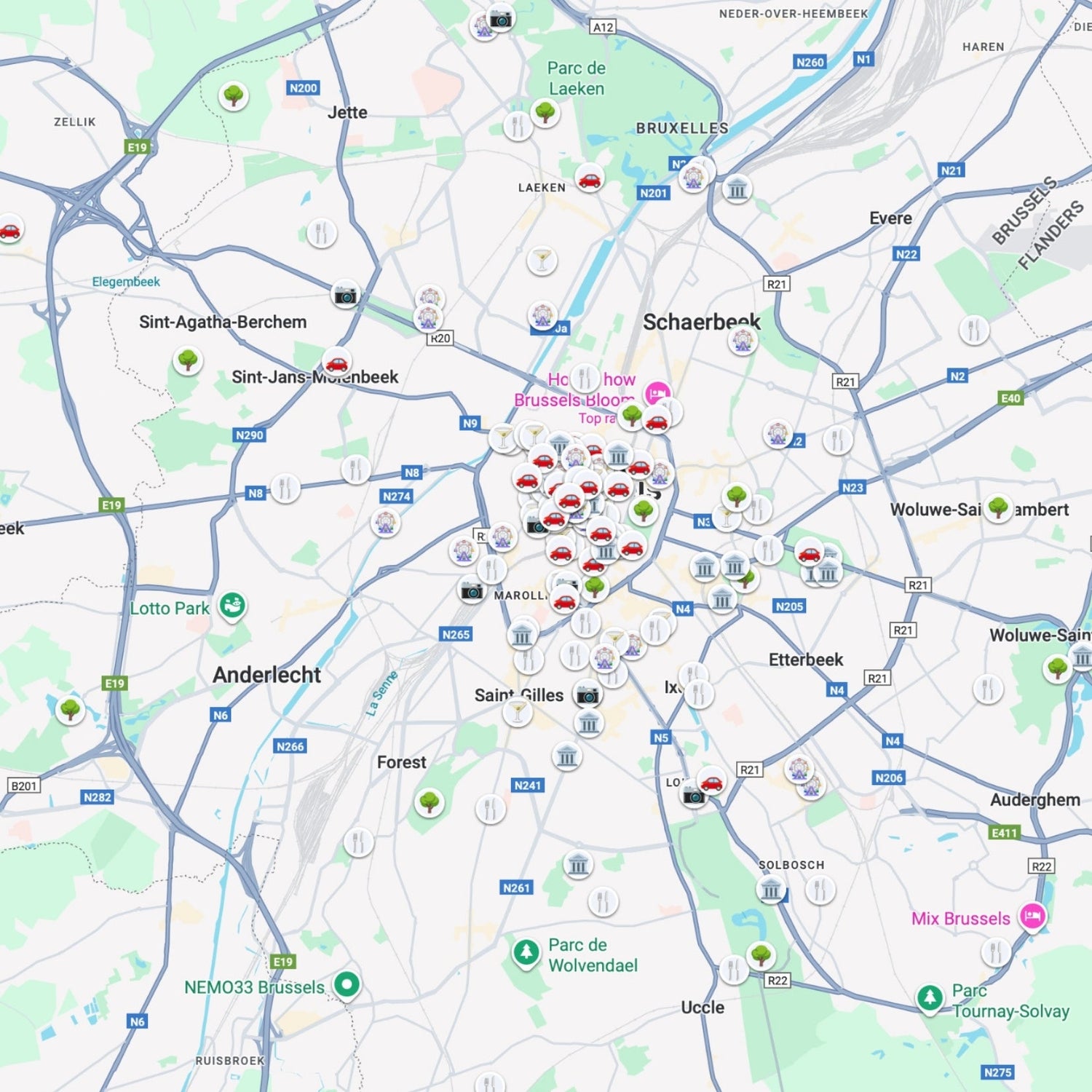 Brussels Tourist Map - Maps by Ema