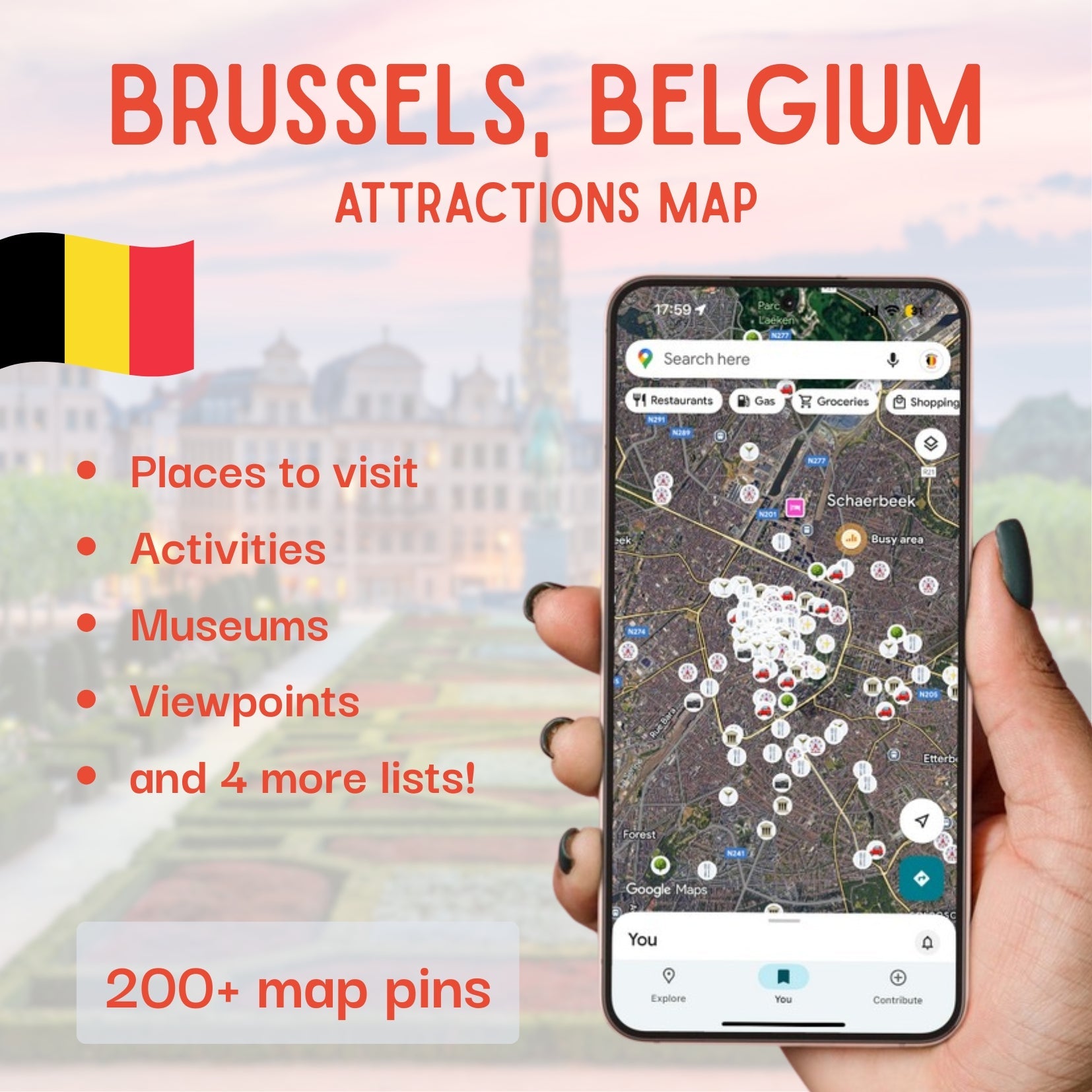 Brussels Tourist Map - Maps by Ema