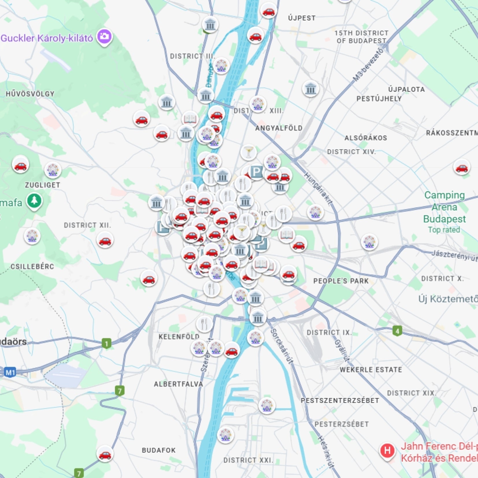 Budapest Tourist Attractions Map - Maps by Ema