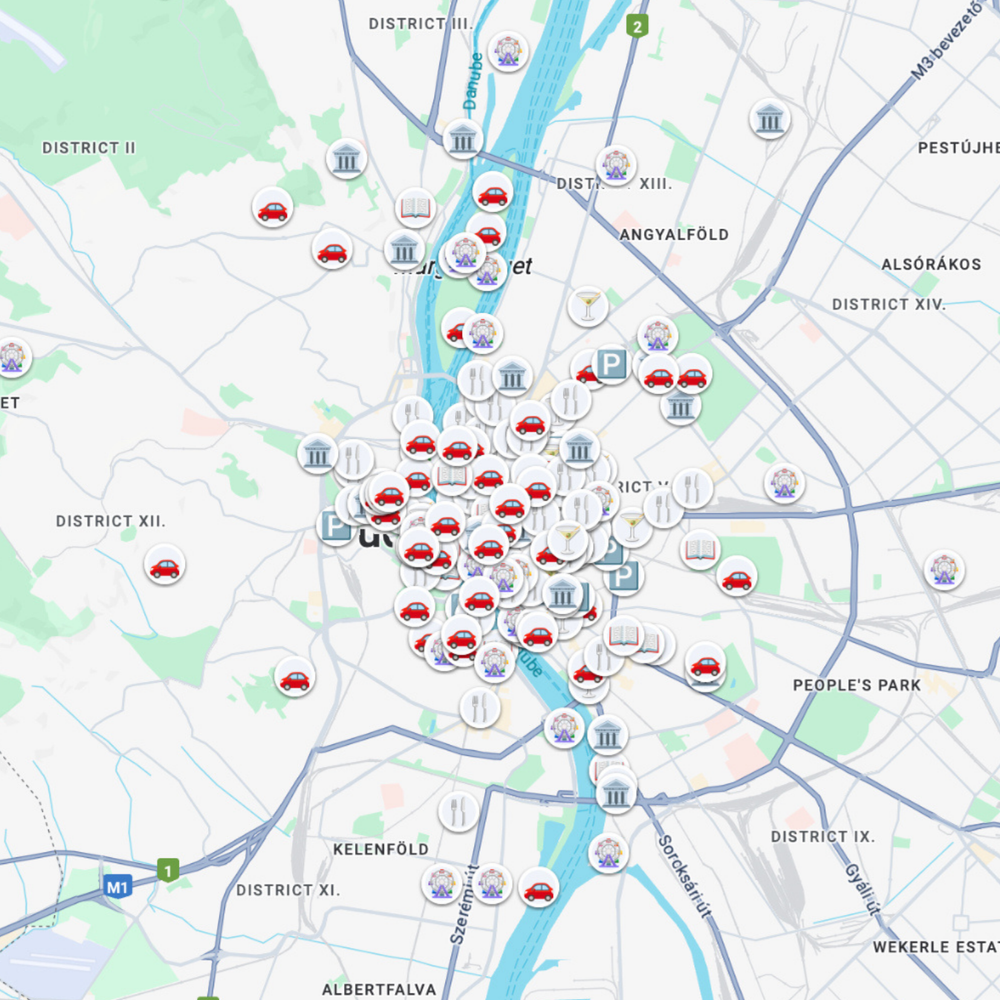 Budapest organized map after preview