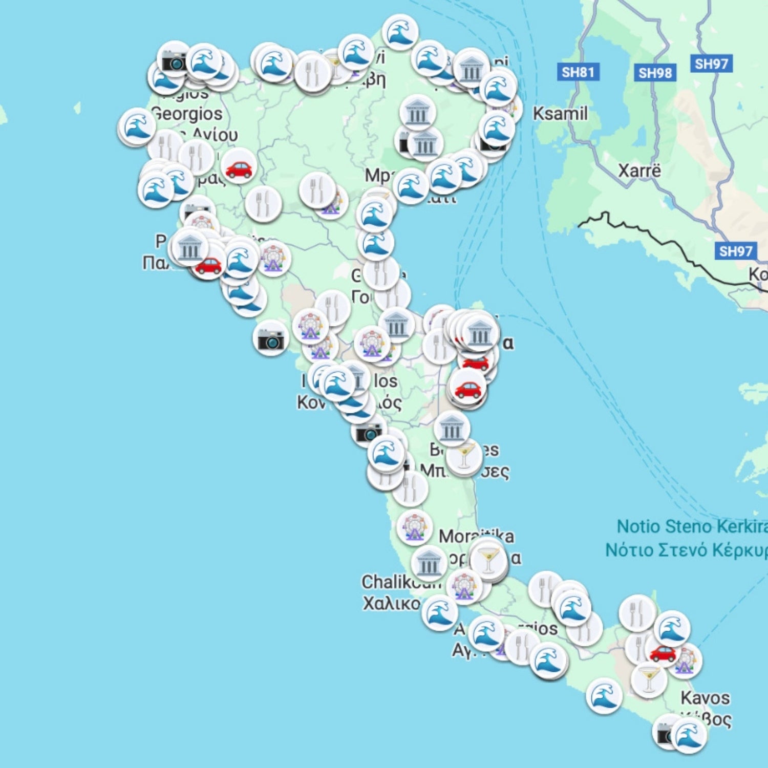 Corfu Tourist Map - Maps by Ema