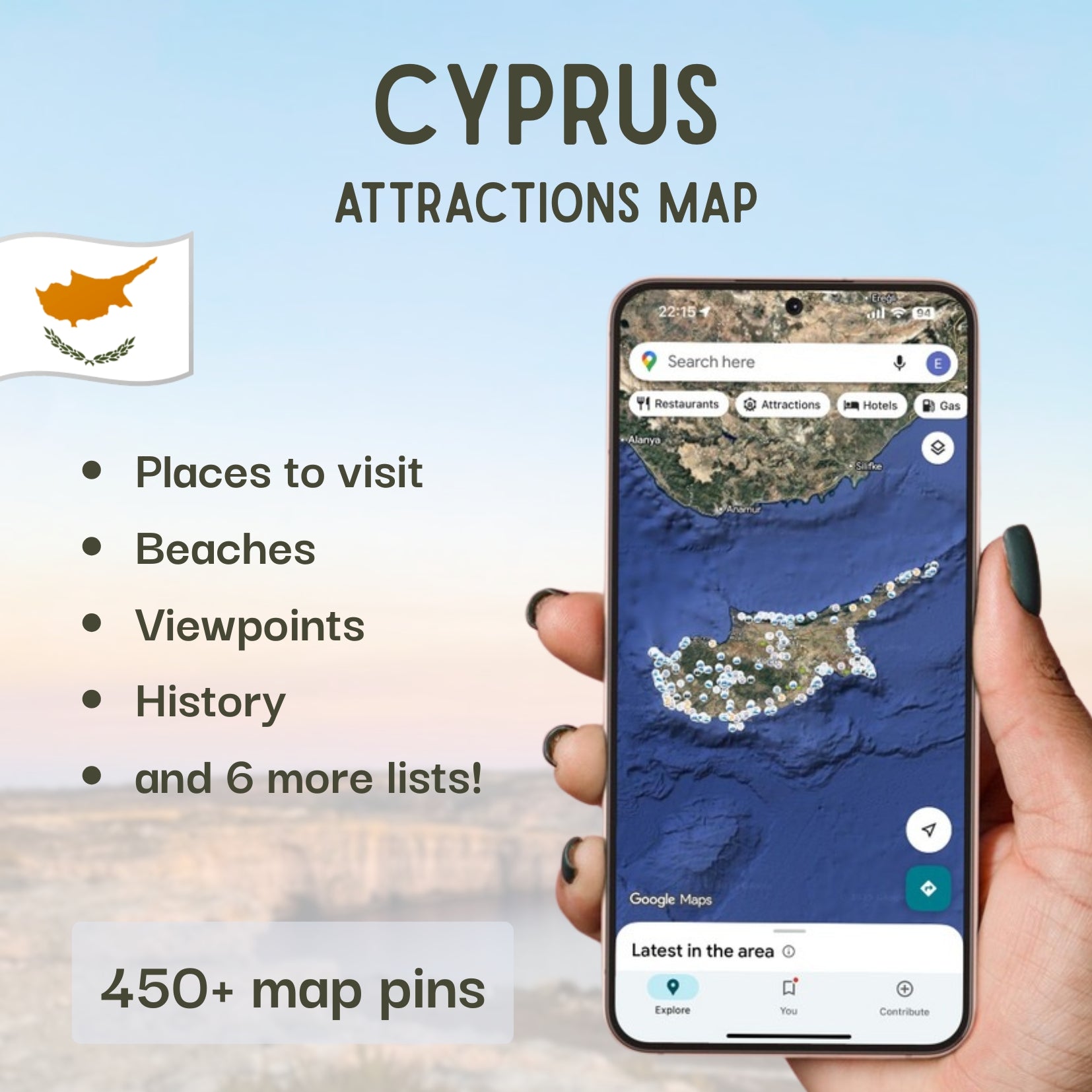Cyprus Tourist Map - Maps by Ema