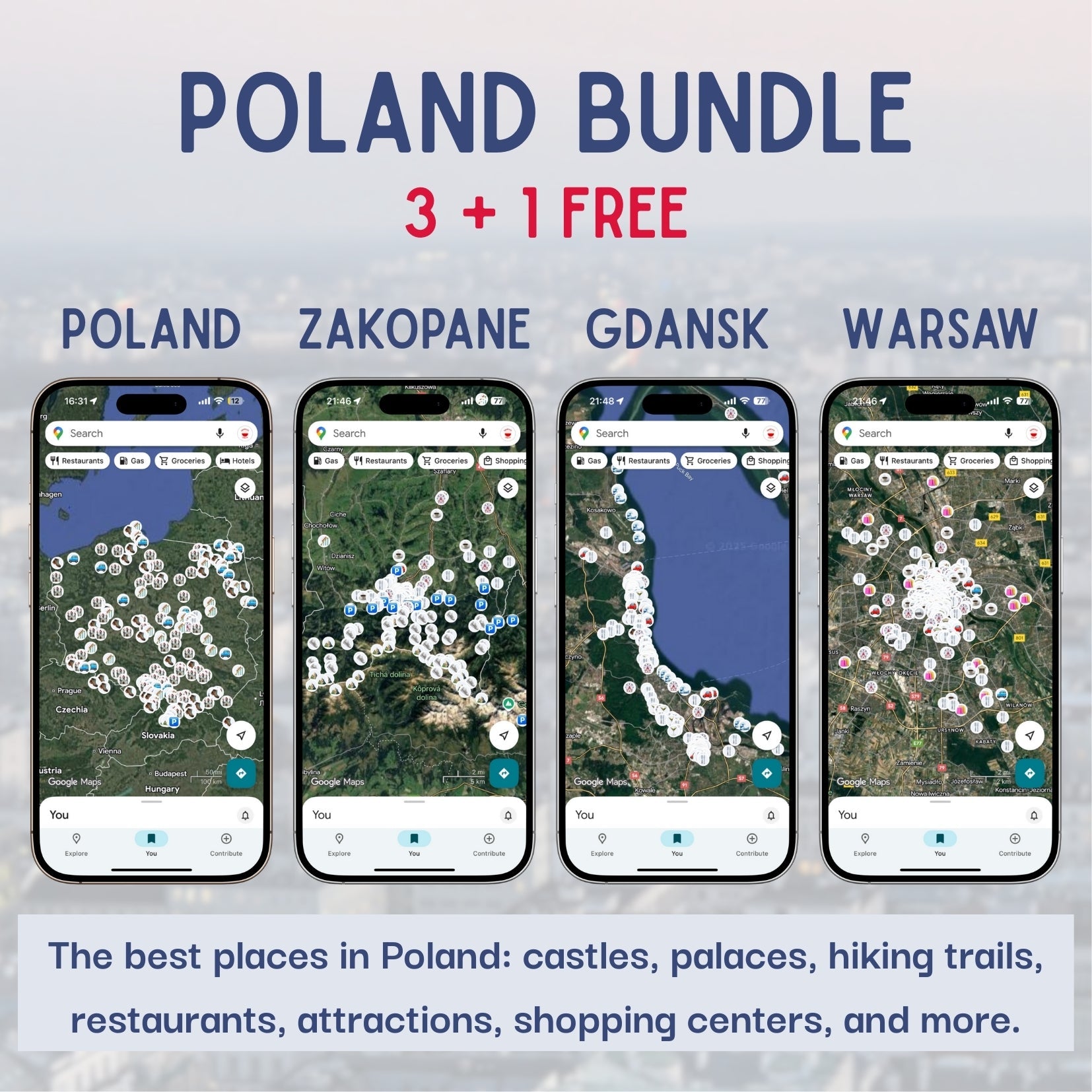 Explore Poland Pack: 4 in 1 - Maps by Ema
