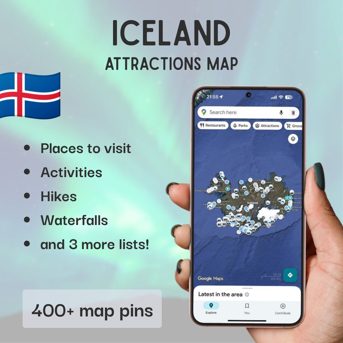 Iceland Tourist Map - Maps by Ema