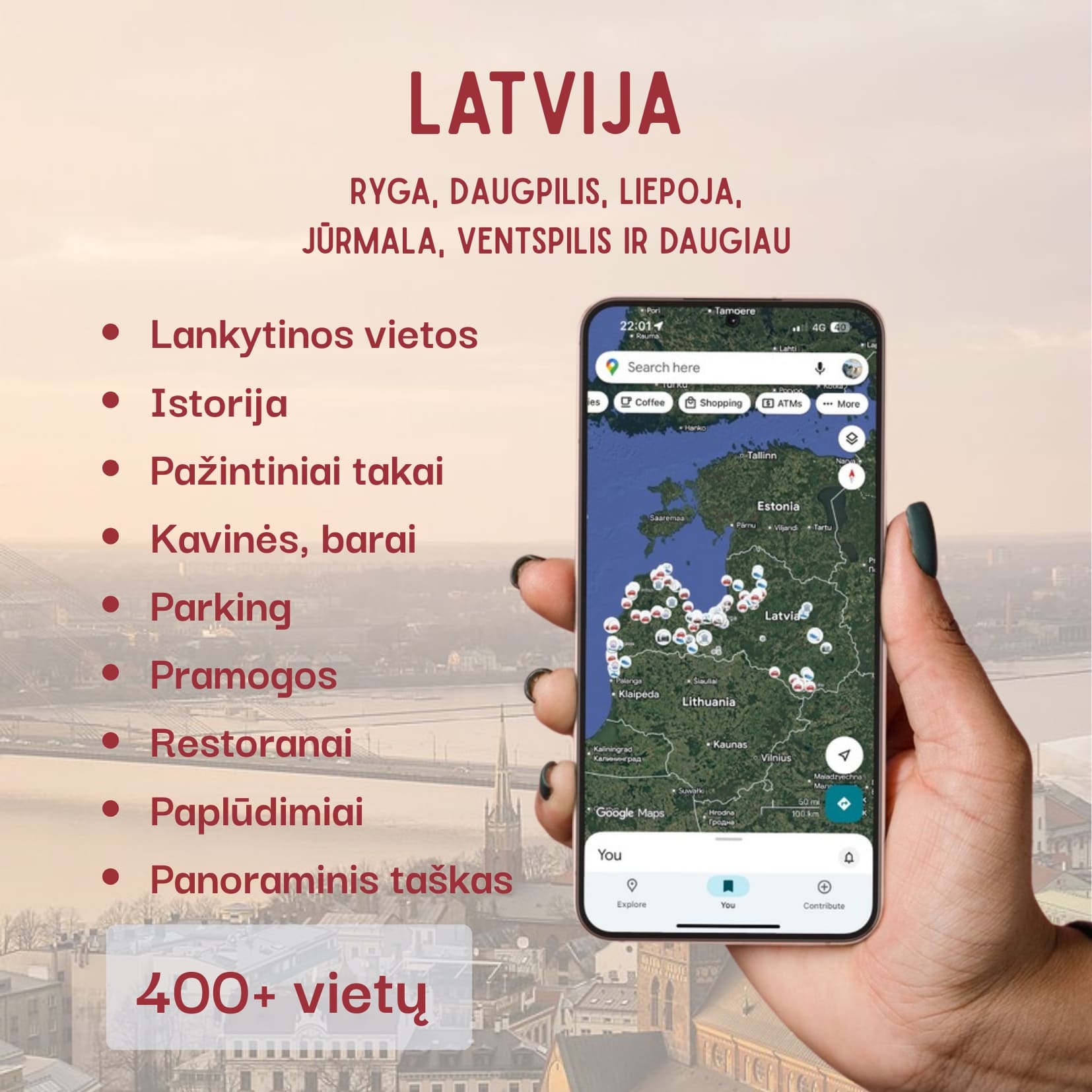 Latvia Travel Map
