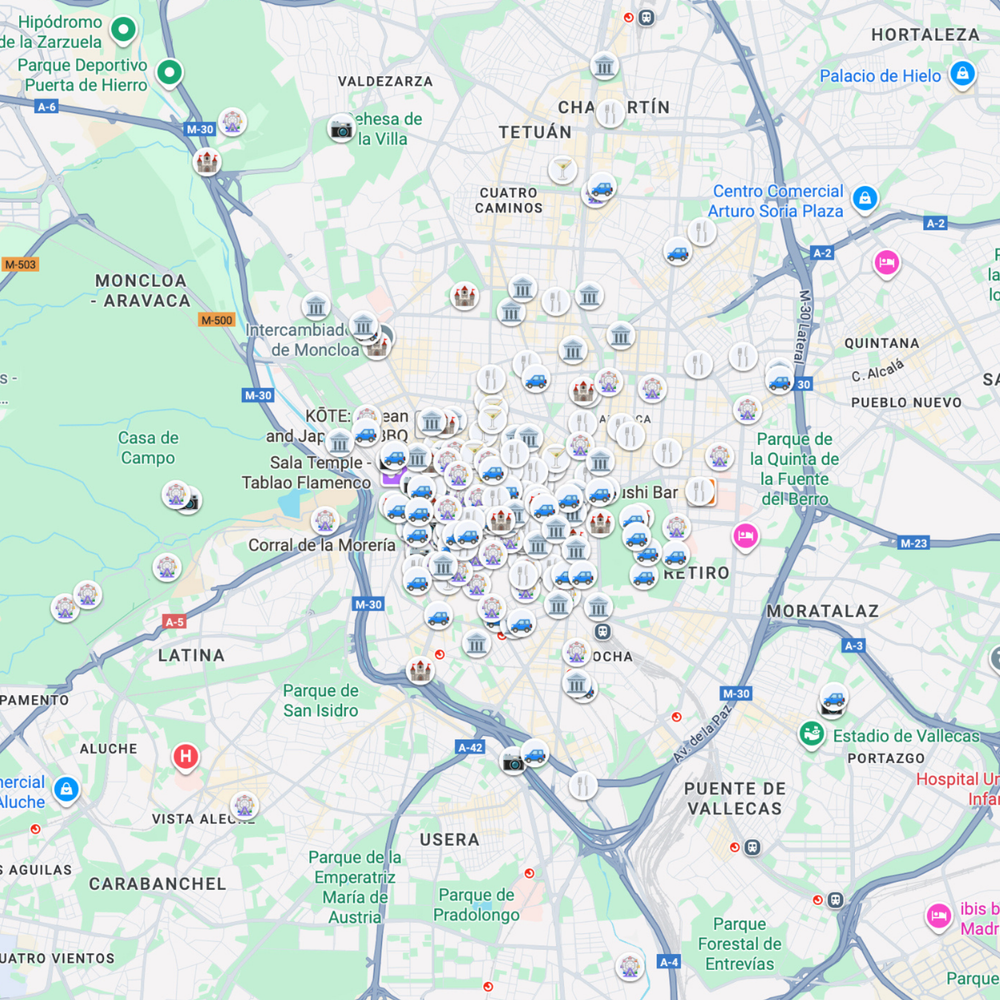 Madrid organized map after preview