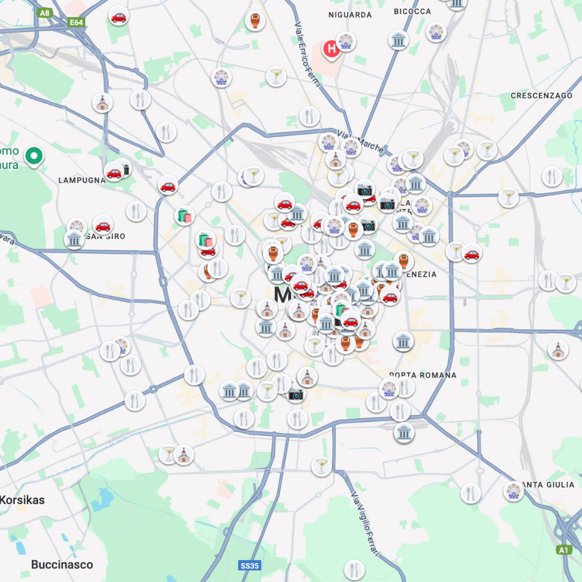 Milan Travel Map preview
