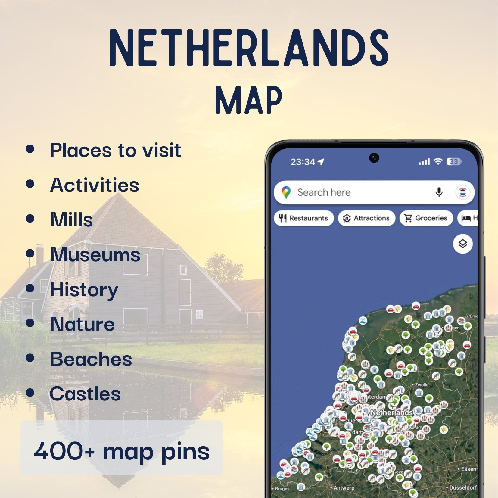 Netherlands Tourist Map - Maps by Ema