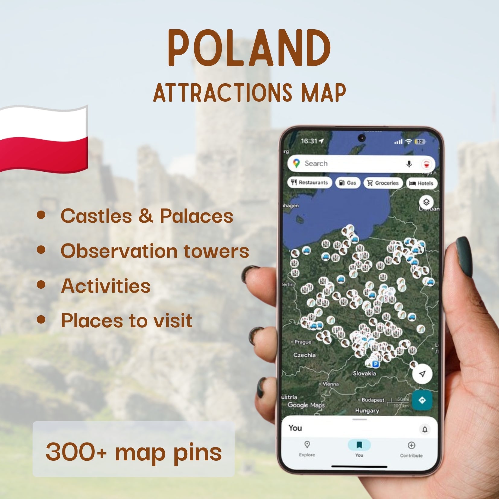 Poland Sightseeing Map - Maps by Ema