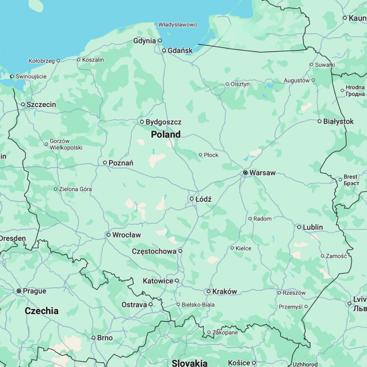 Poland Sightseeing map before preview