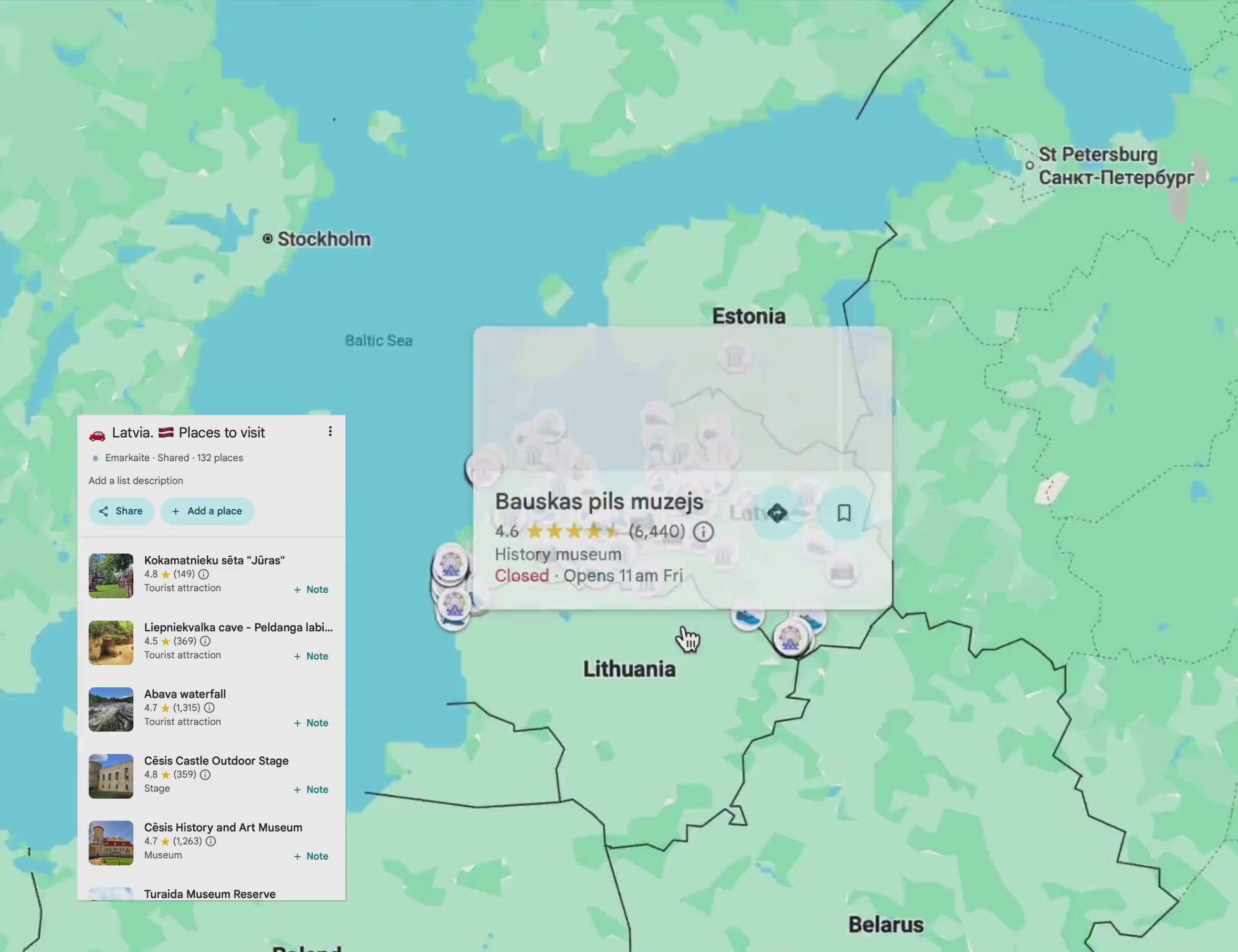 Latvia Travel Map