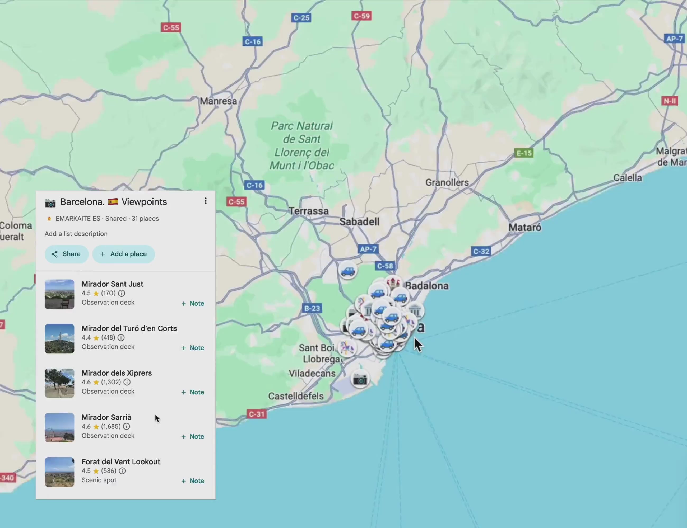 Barcelona Travel Map