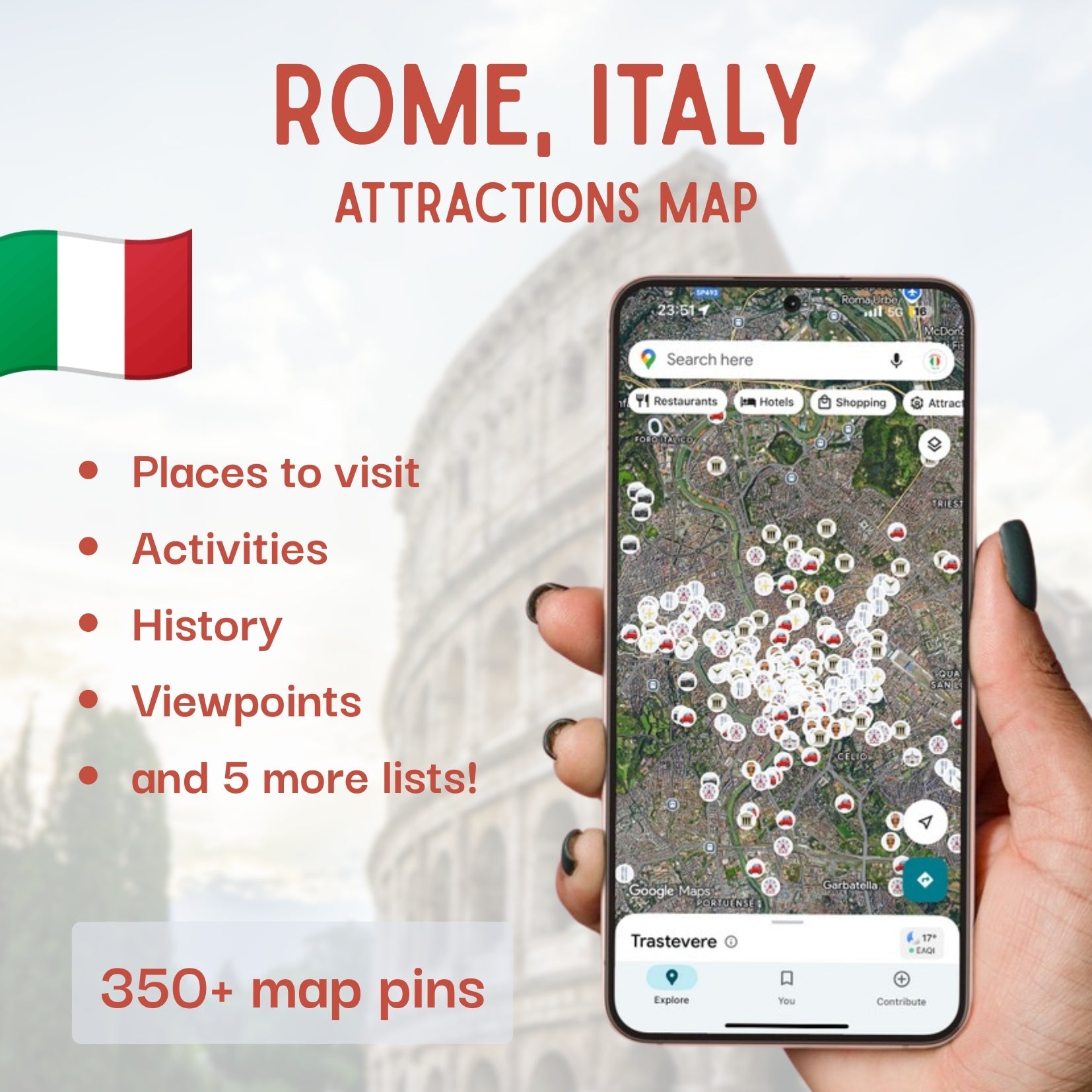 Rome Tourist Map - Maps by Ema