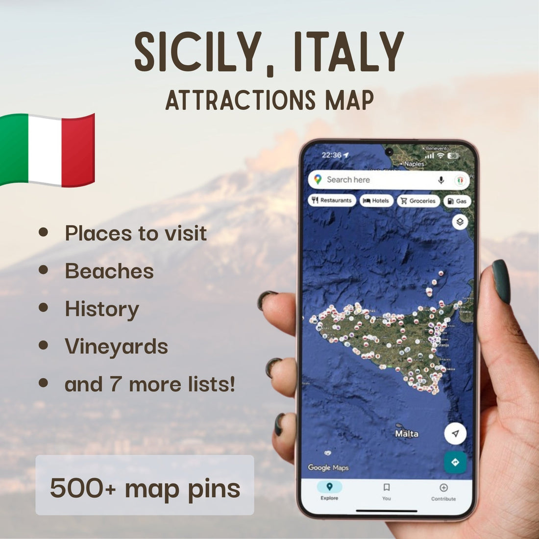 Sicily Tourist Map - Maps by Ema