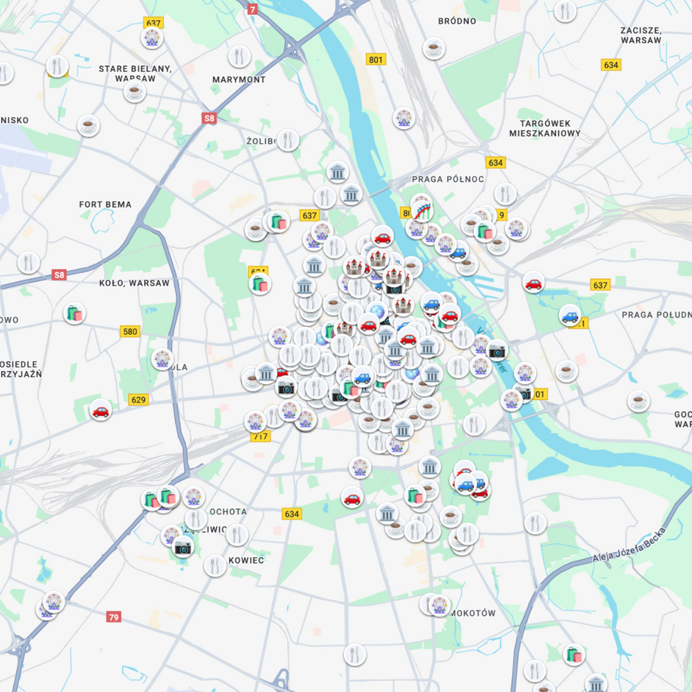 Warsaw organized map after preview