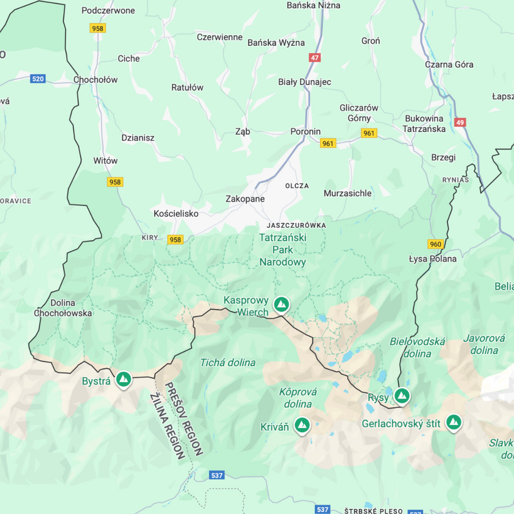 Zakopane map before preview